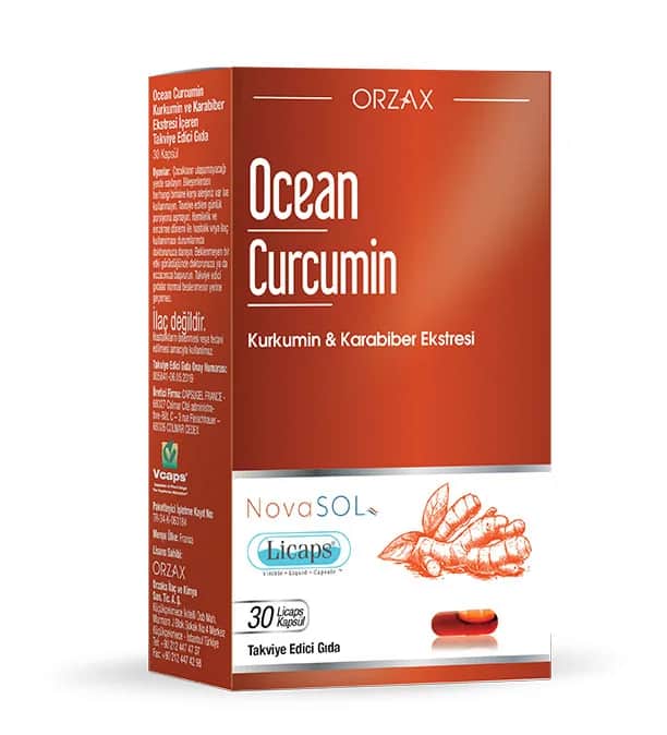 Orzax Ocean Curcumin mit schwarzem Pfeffer - 30 Kapseln