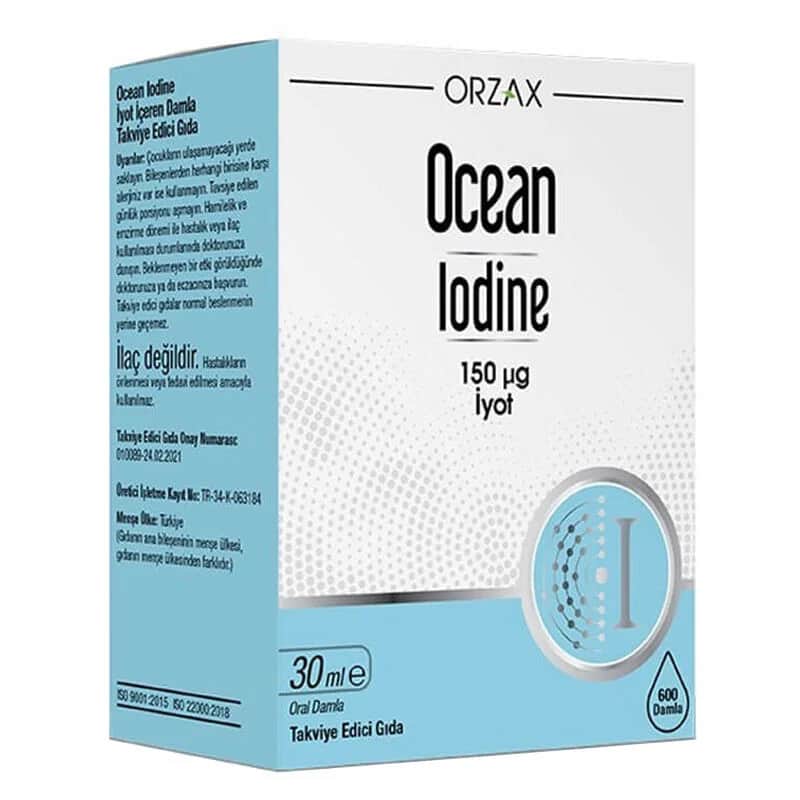 Orzax Ocean Jod 150 μg Nahrungsergänzung - Schilddrüsenunterstützung 30 ml