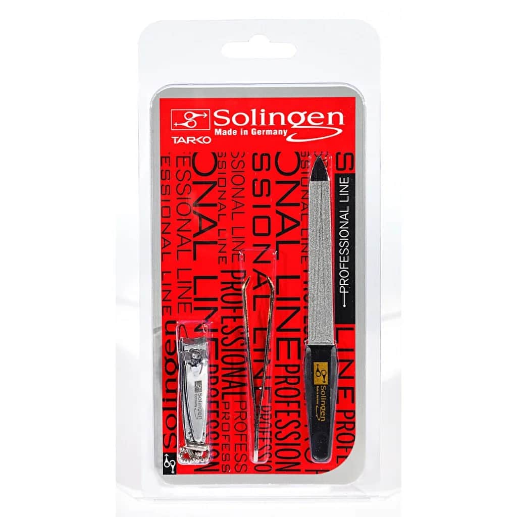 Nagelpflege-Set 3-teilig: Nagelknipser, Pinzette &amp; Feile von Solingen