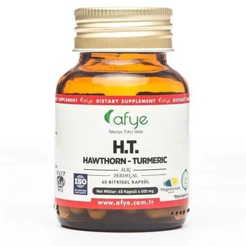 Weißdorn-Kurkuma-Kapseln von Afye - Unterstützung der Herzgesundheit &amp; Entzündungsreaktion
