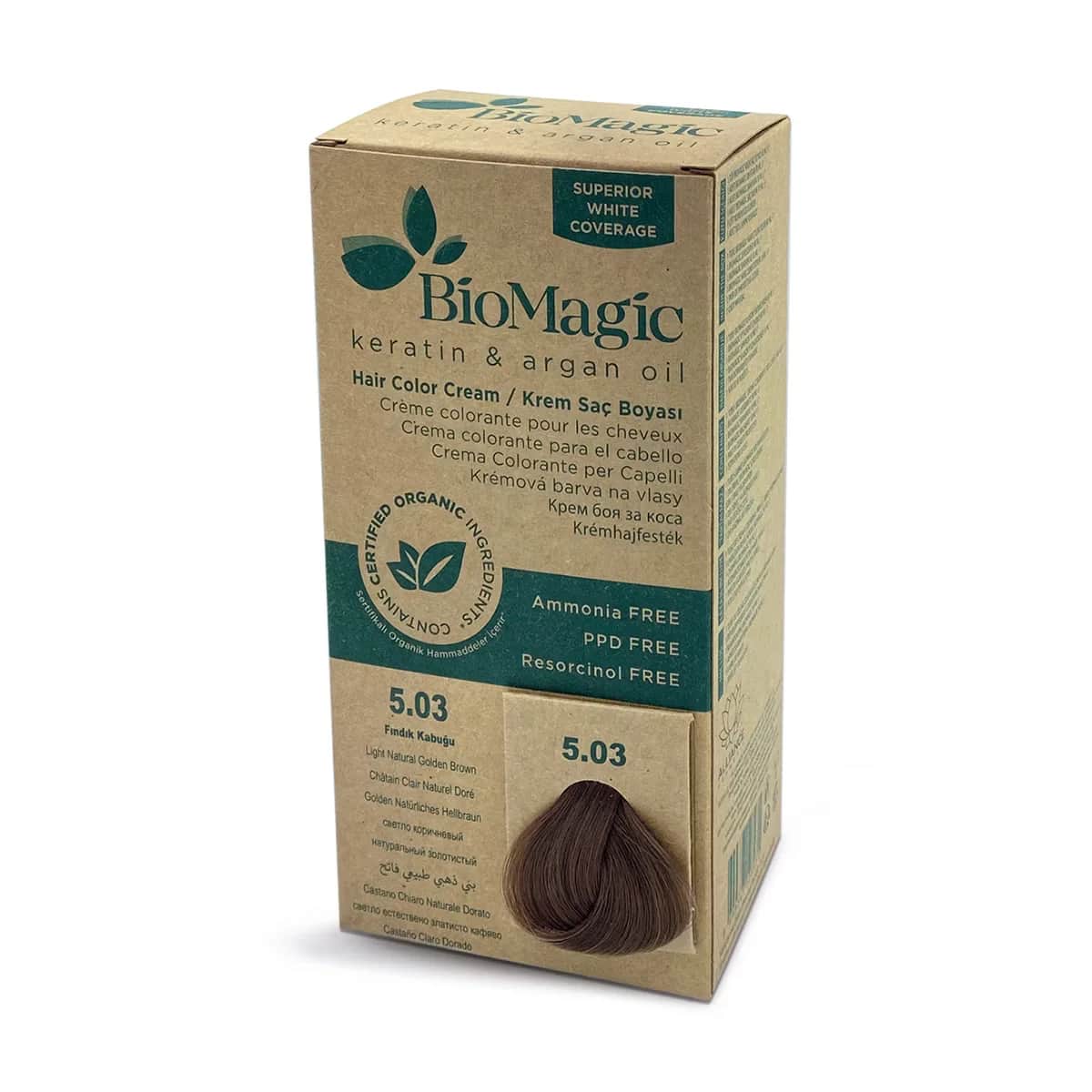 Biomagic Haselnuss-Schalen-Haarfarbe Nr. 5.03