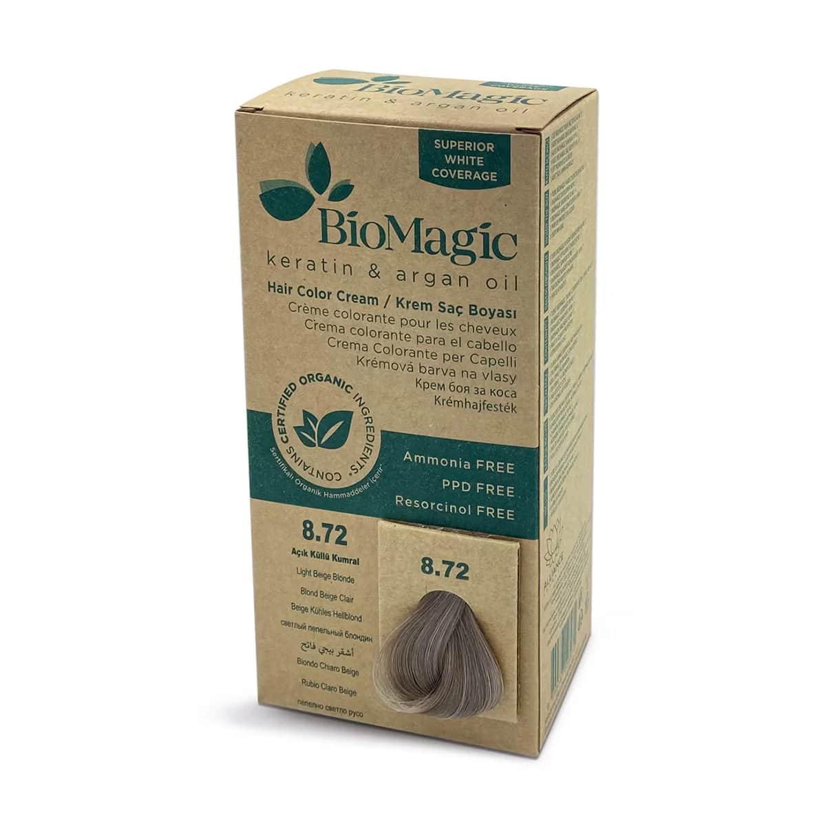 Biomagic Licht Aschbraun Haarfarbe Nr. 8.72
