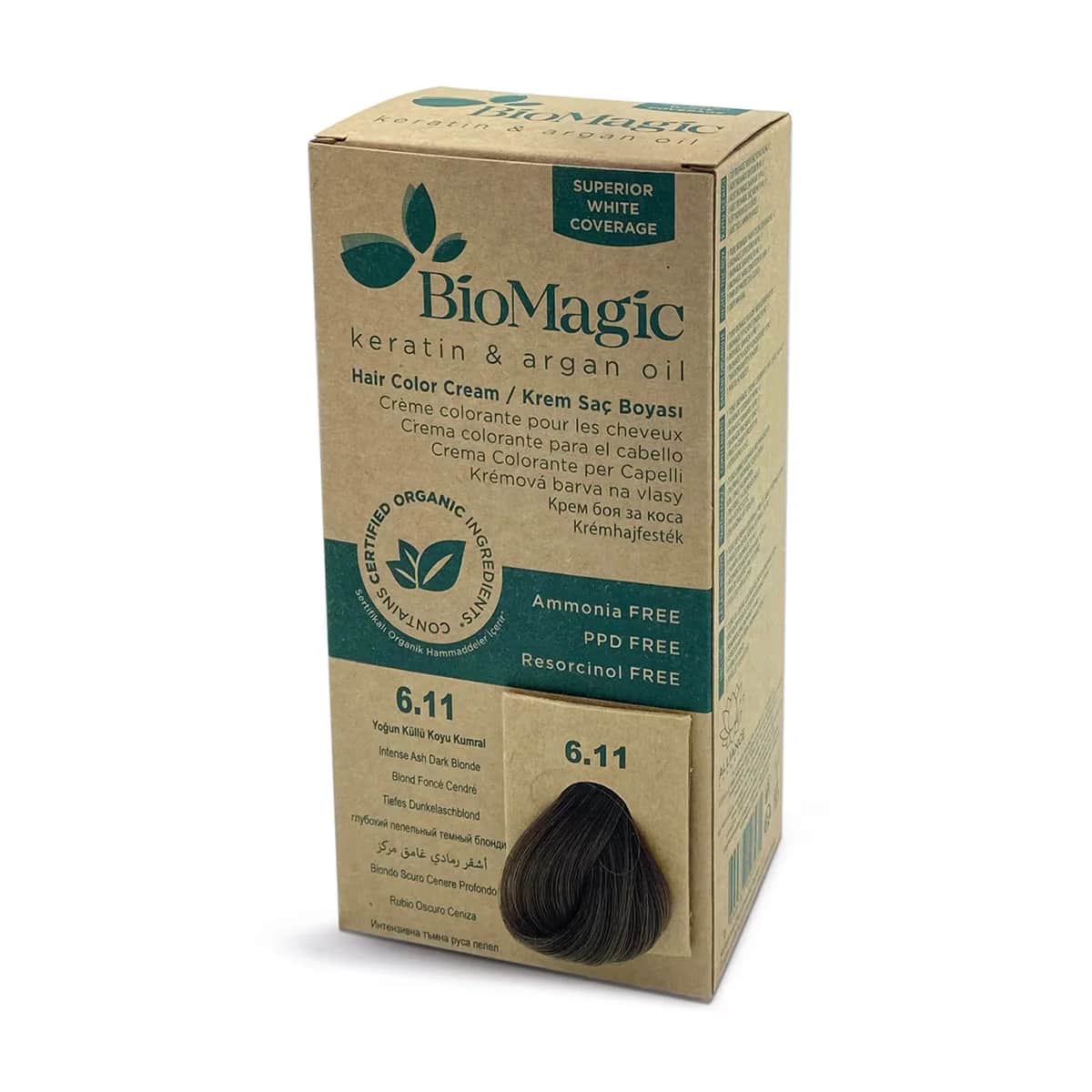 Biomagic Dichte Asche Dunkelbraun Haarfarbe Nr. 6.11
