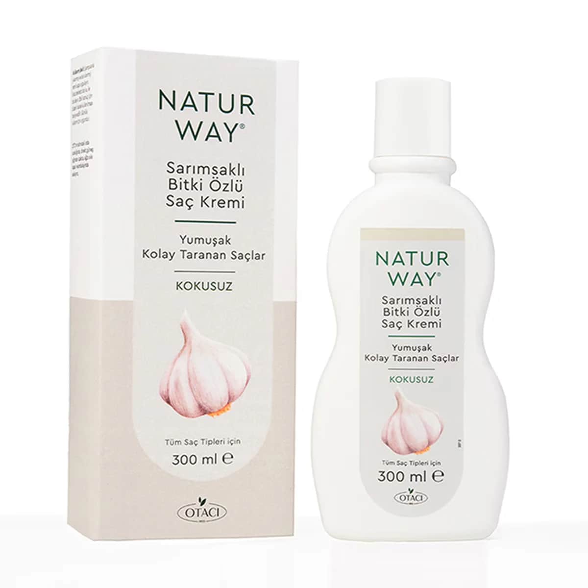 Otacı Naturway Knoblauch-Extrakt Duftfreie Haarkreme 300ml