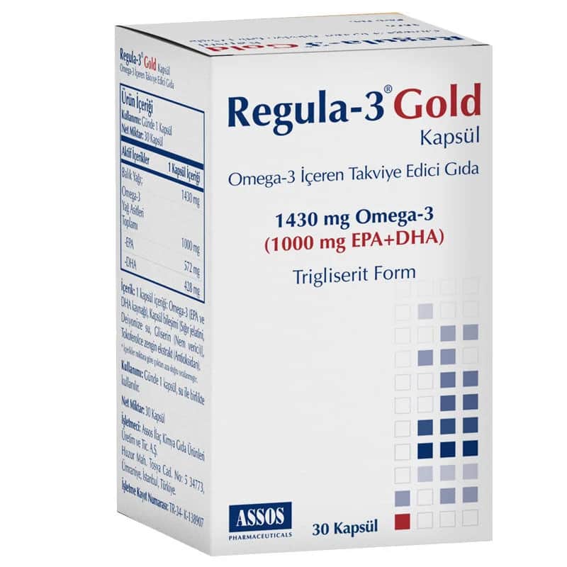 Regula-3 Omega-3 Gold Kapseln - Herz- und Gehirnunterstützung, 30 Stück