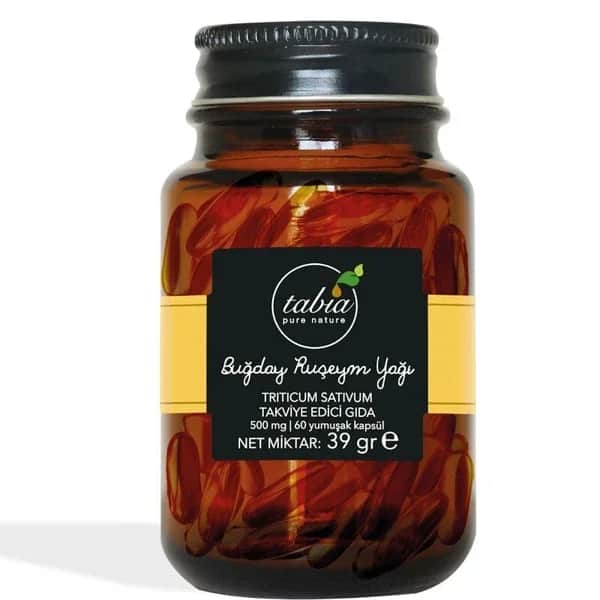 Weizenkeimöl 500 mg - 60 Kapseln von Tabia für Wellness-Unterstützung