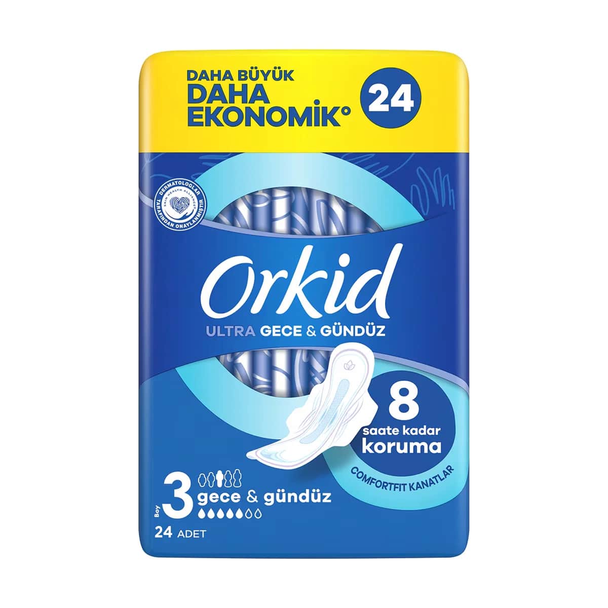 Orkid Ultra Nacht &amp; Tag Größe 3 Slipeinlagen - 24 Stück