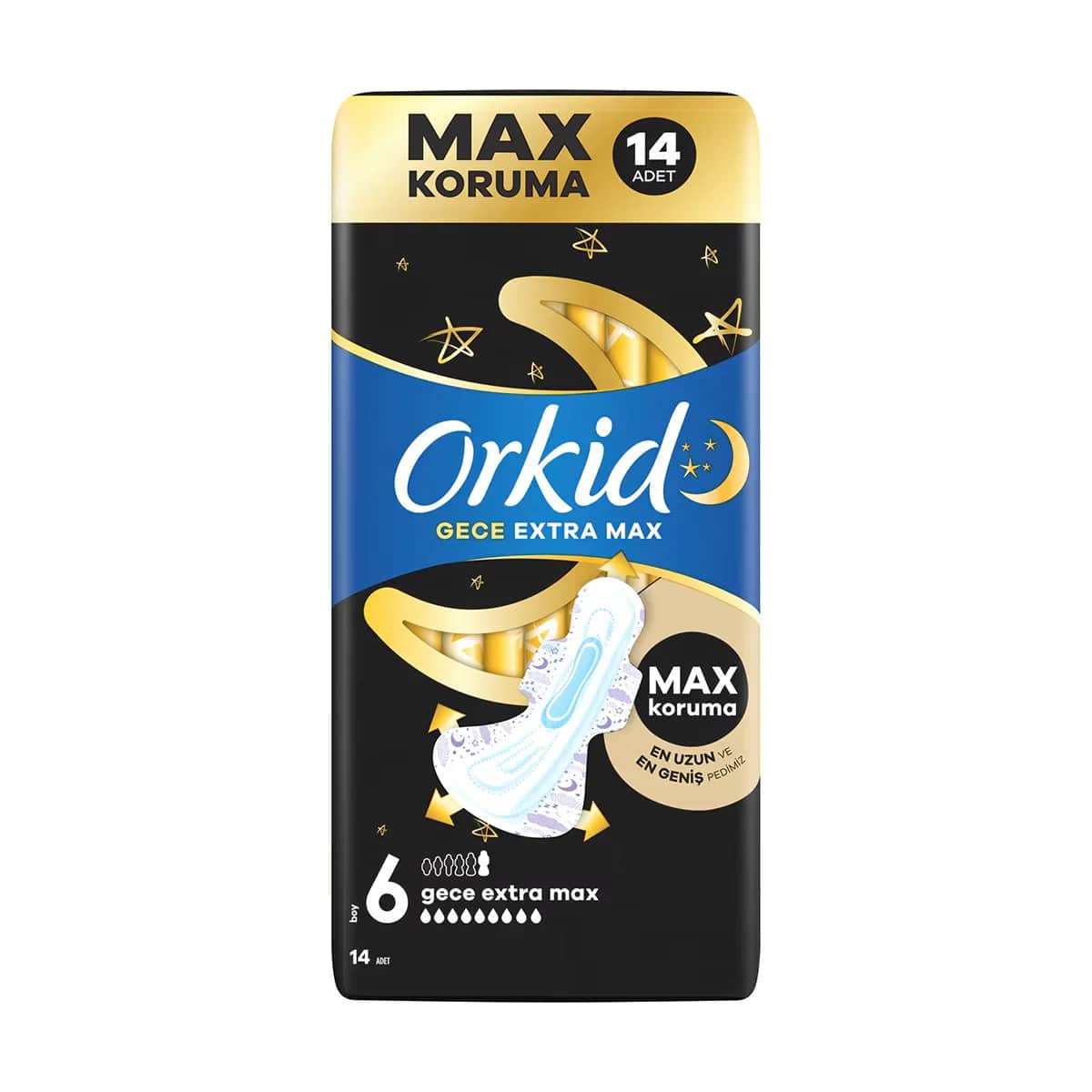Orkid Ultra Night Extra Max 14 Slipeinlagen Größe 6