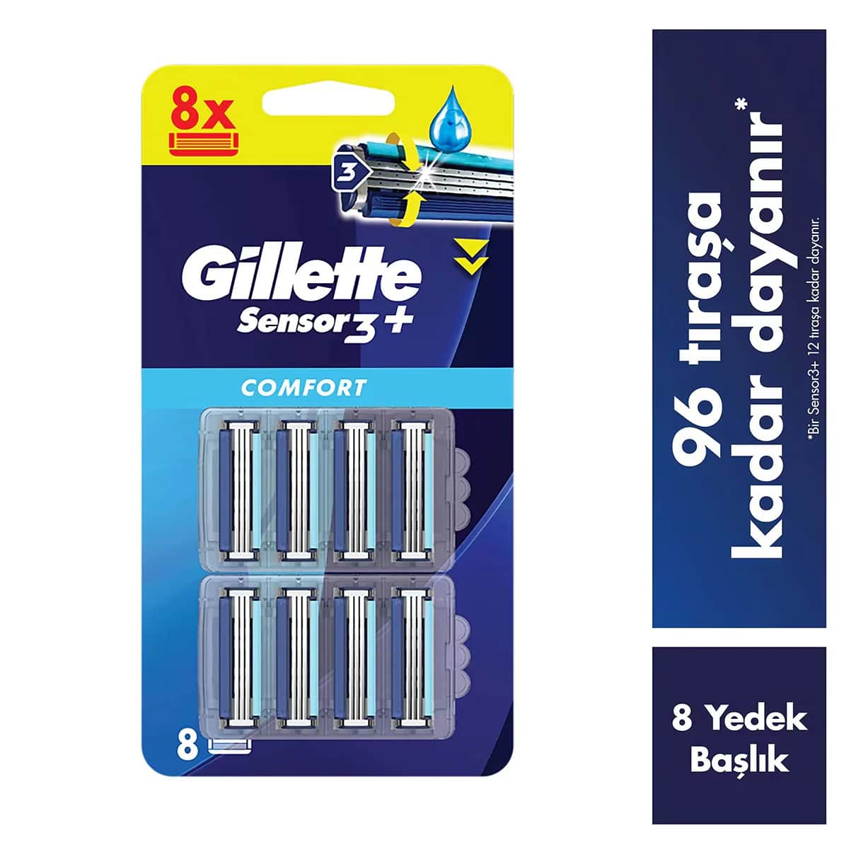Gillette Sensor3+Comfort 8er Pack Rasierklingen