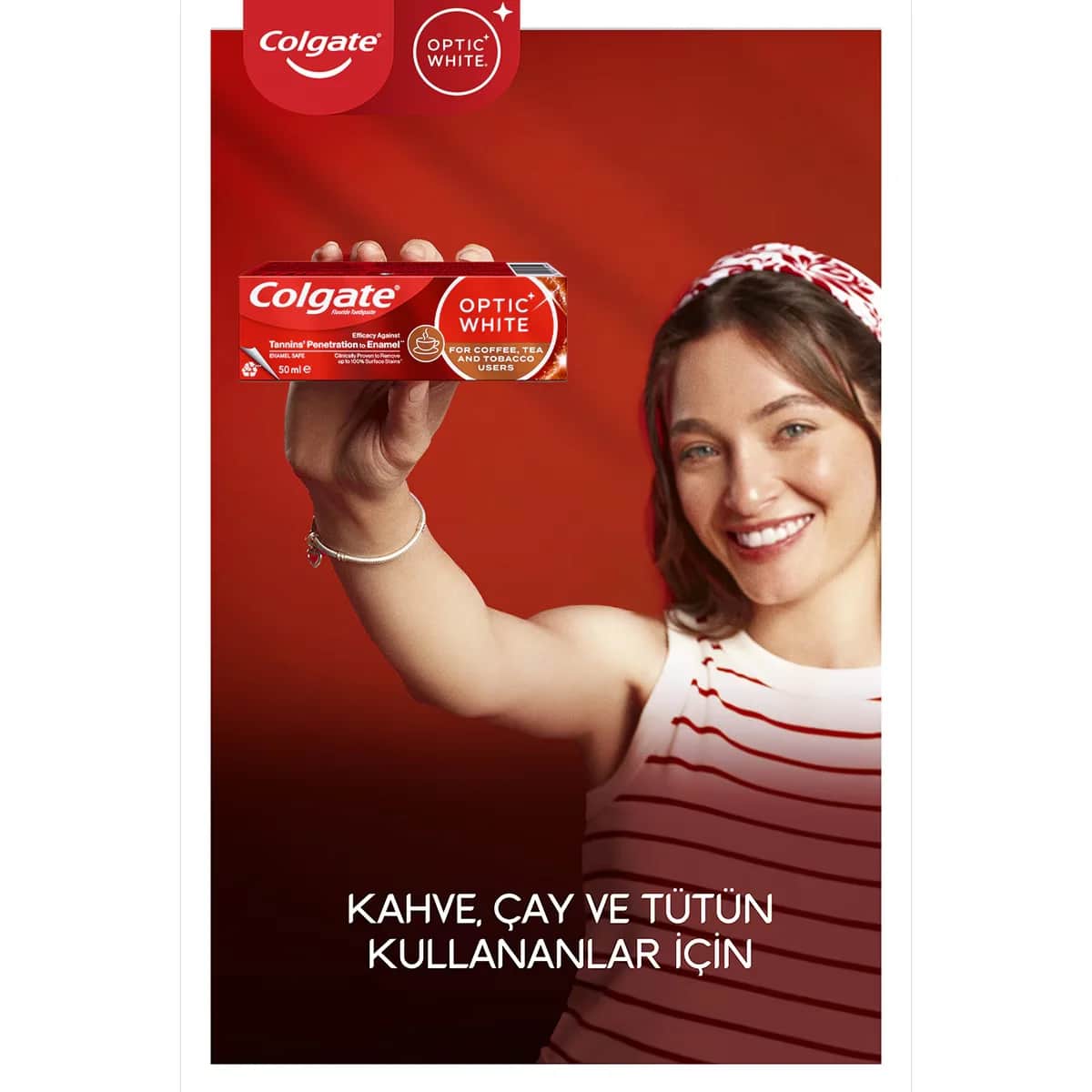 Colgate Optic White Zahnpasta für Kaffee, Tee und Tabak 50ml