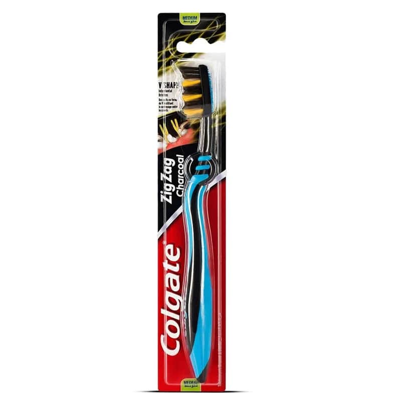 Colgate Zigzag Aktivkohle Zahnbürste für gründliche Reinigung und Plaqueentfernung