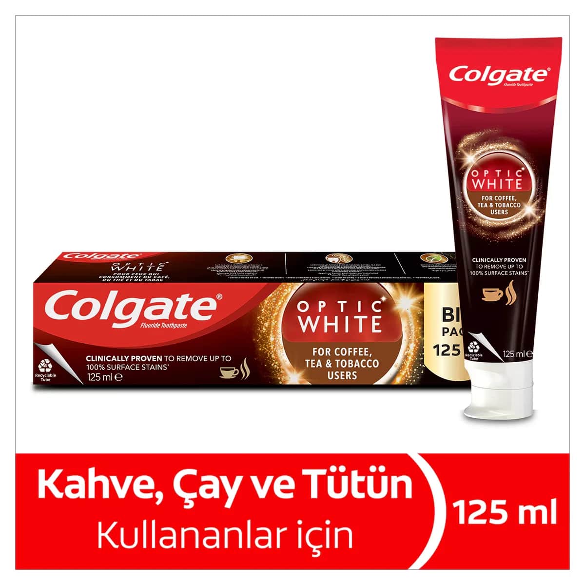 Colgate Optic White Zahnpasta für Kaffee- und Teeflecken 125ml
