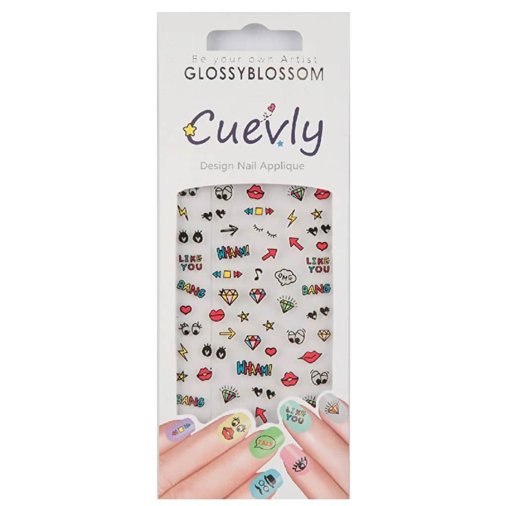 Cuevly Glänzende Blüten Nagelkunst Aufkleber