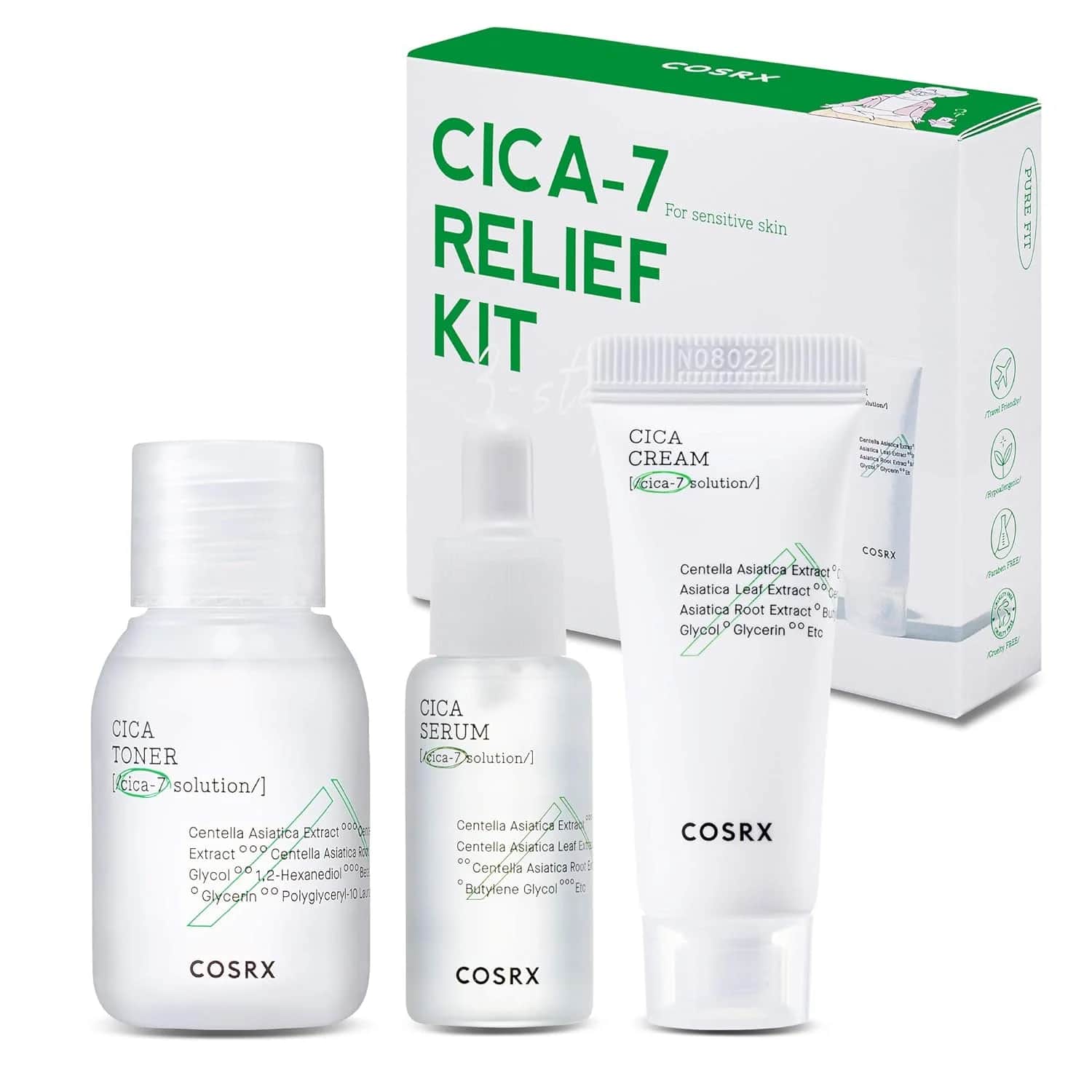 Cica 7 Pure Fit Hautpflege Set für Hydratation und Anti-Aging 100ml von Cosrx