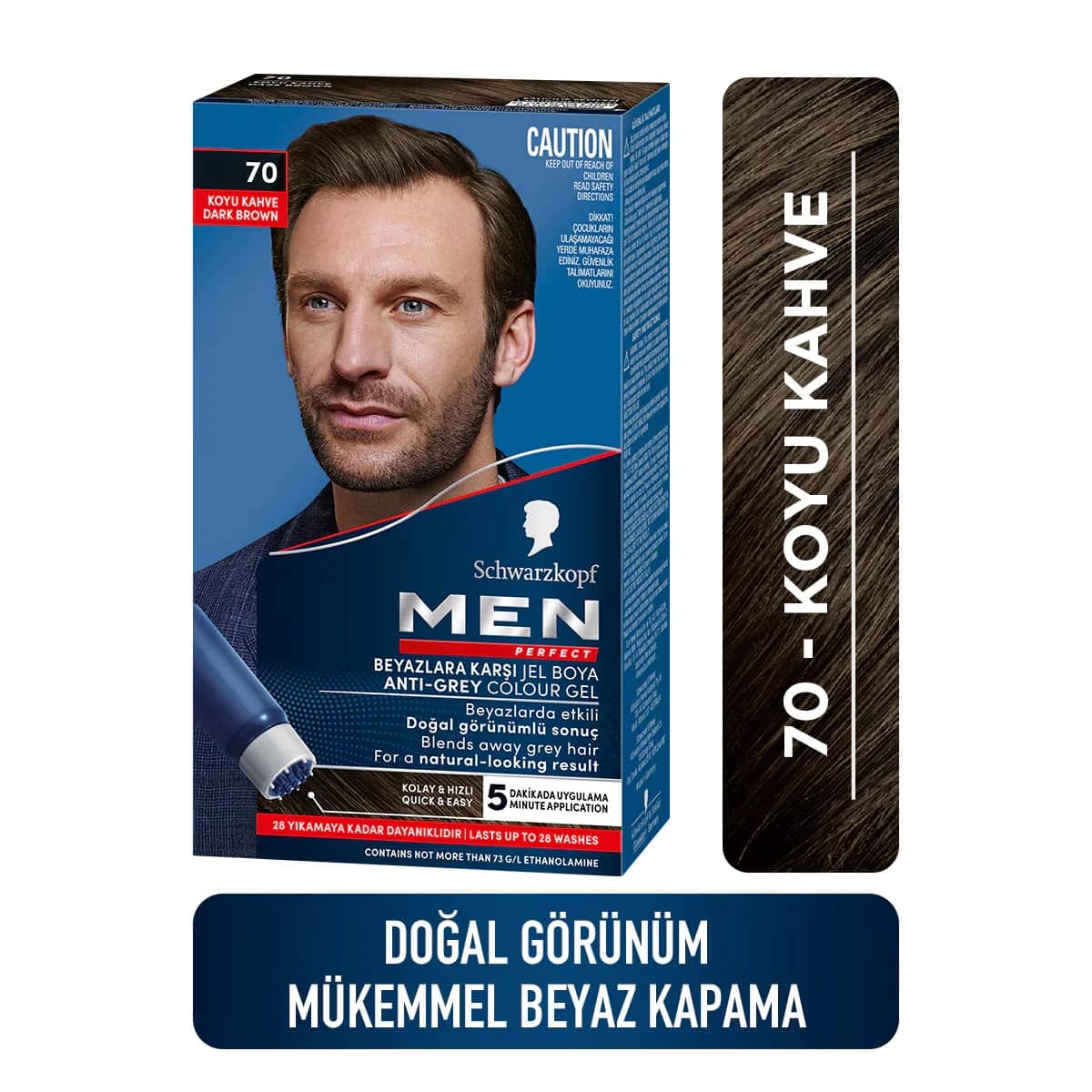 Herren Haargel 70 Dunkelbraun - 5 Min Grauabdeckung