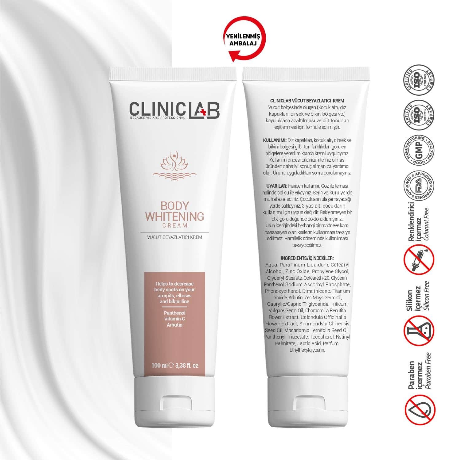 Clinique Lab Whitening and Brightening Cream for Sensitive Areas and Body 100ml - 3