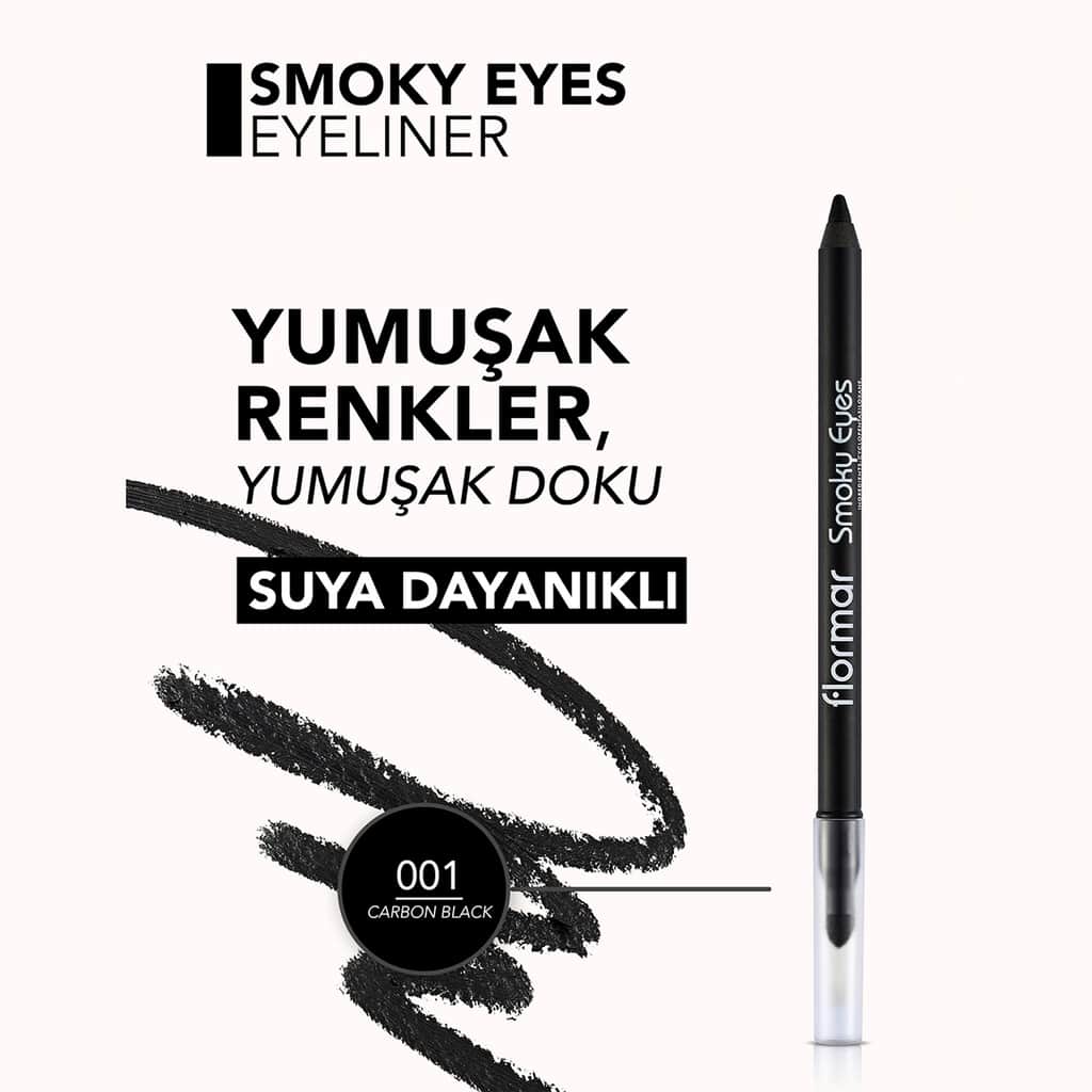 Flormar Smokey Eyes Waterproof Eyeliner Carbon Black - 4