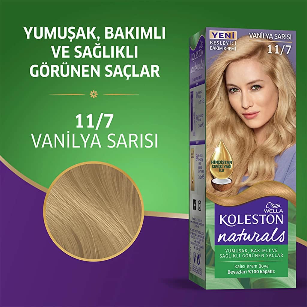 Wella Koleston Naturals Hair Dye 11/7 vanilla Blonde - 2