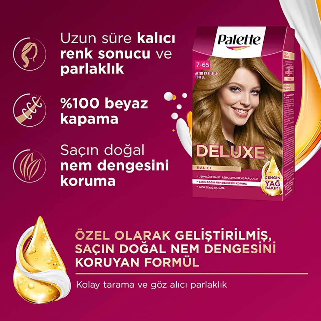 Palette Deluxe Hair Dye 7-65 gold Shimmer Toffee - 3