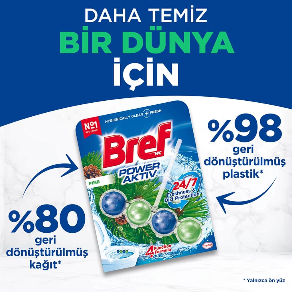 Bref Wc Power Aktiv Duopack Solid Toilet Block Pine - 5