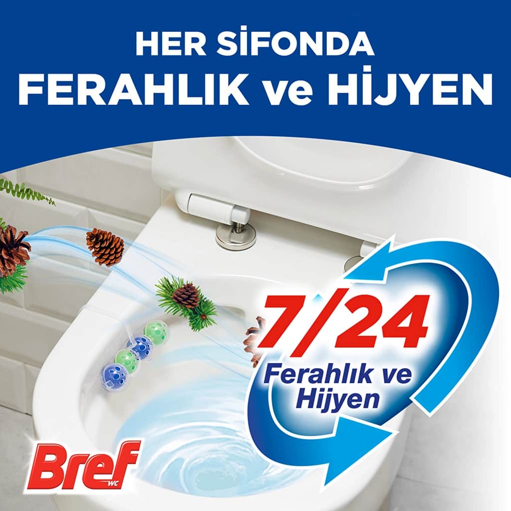 Bref Wc Power Aktiv Duopack Solid Toilet Block Pine - 4