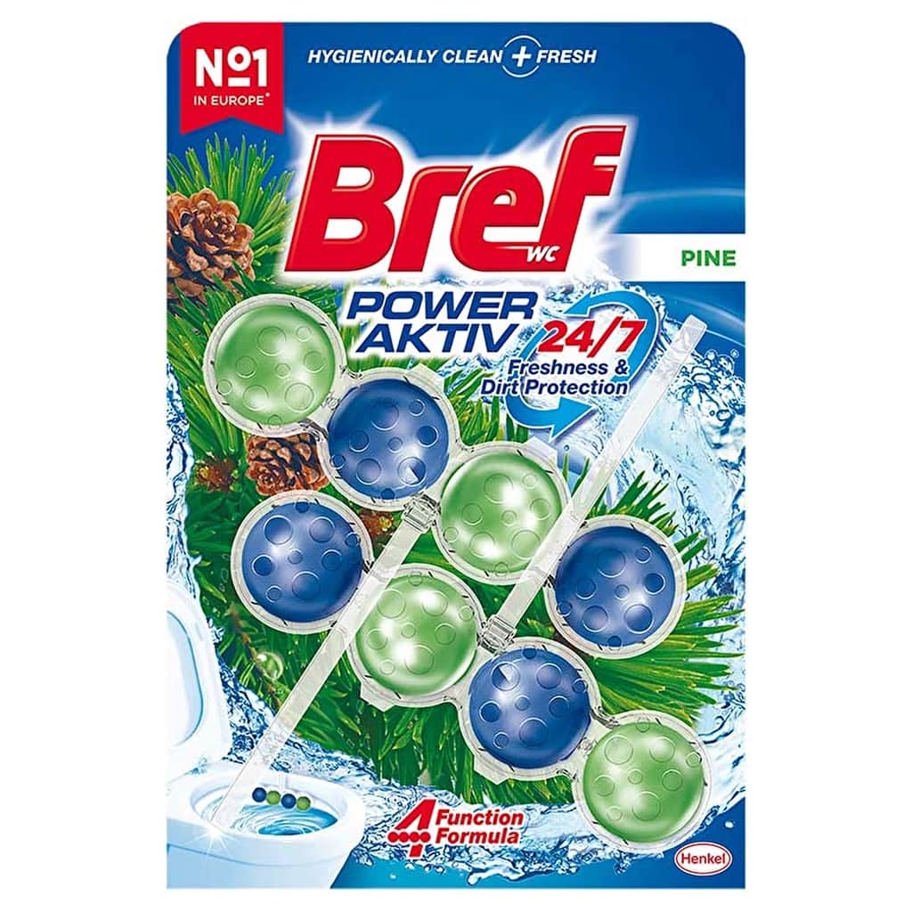 Bref Wc Power Aktiv Duopack Solid Toilet Block Pine - 1