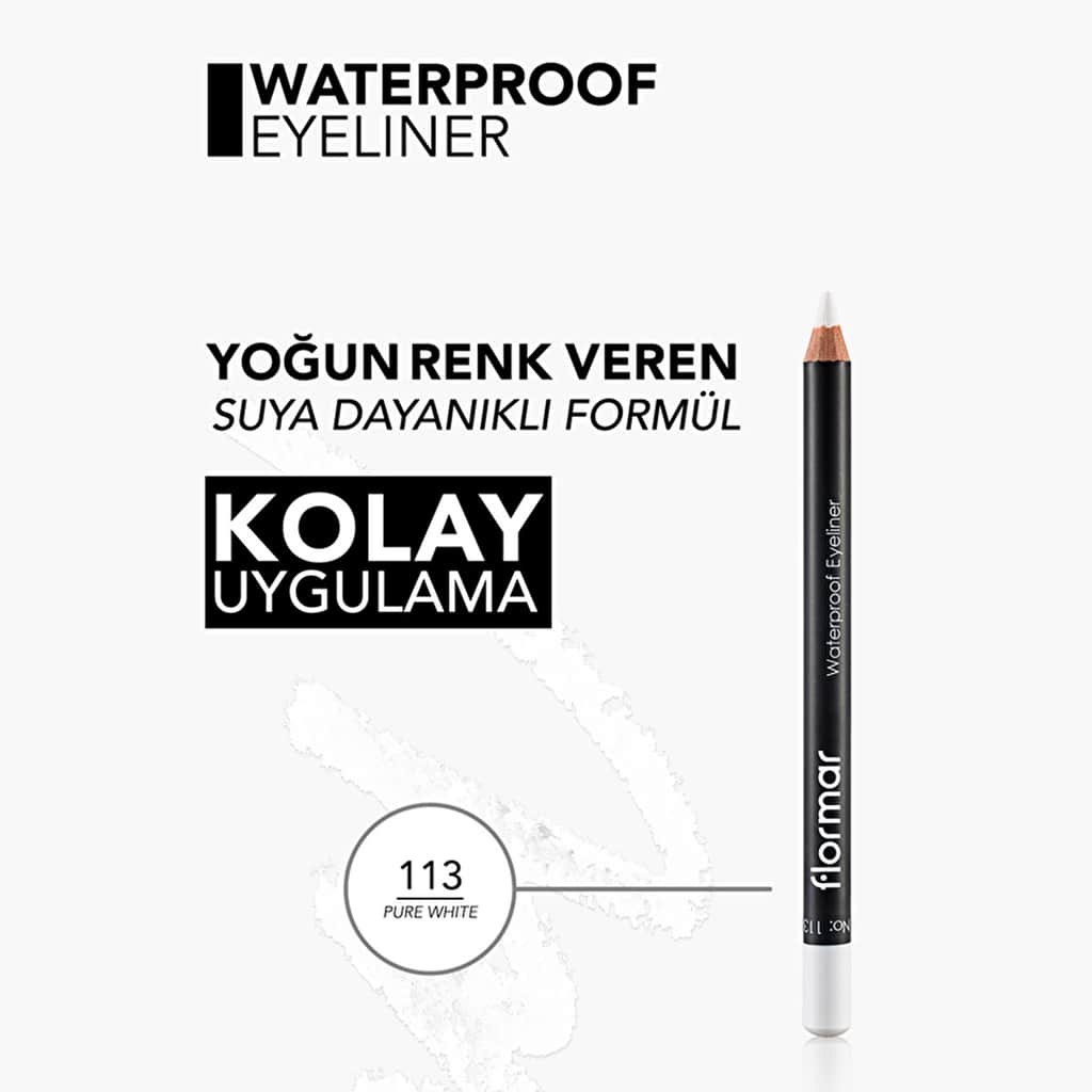 Flormar Waterproof Eyeliner 113 pure White - 5