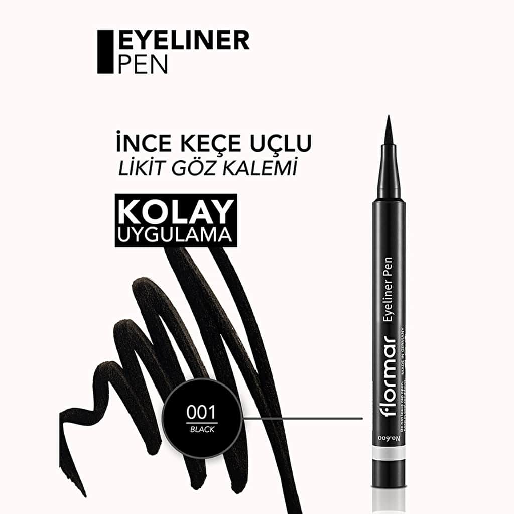 Flormar Intense Pigmented And Felt Tip Matte Pencil Eyeliner 001 black - 4
