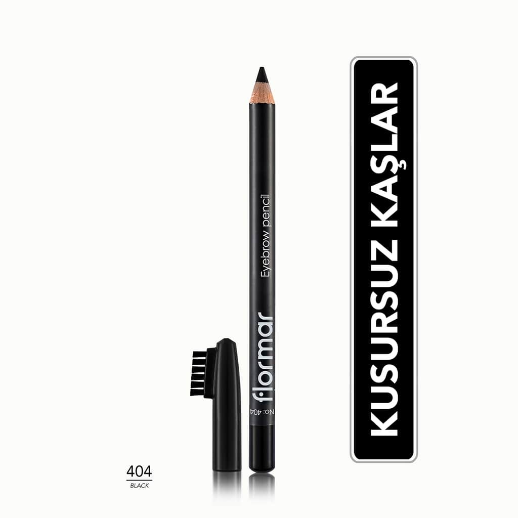 Flormar Soft Tip And Blending Brush Eyebrow Pencil 404 black - 1