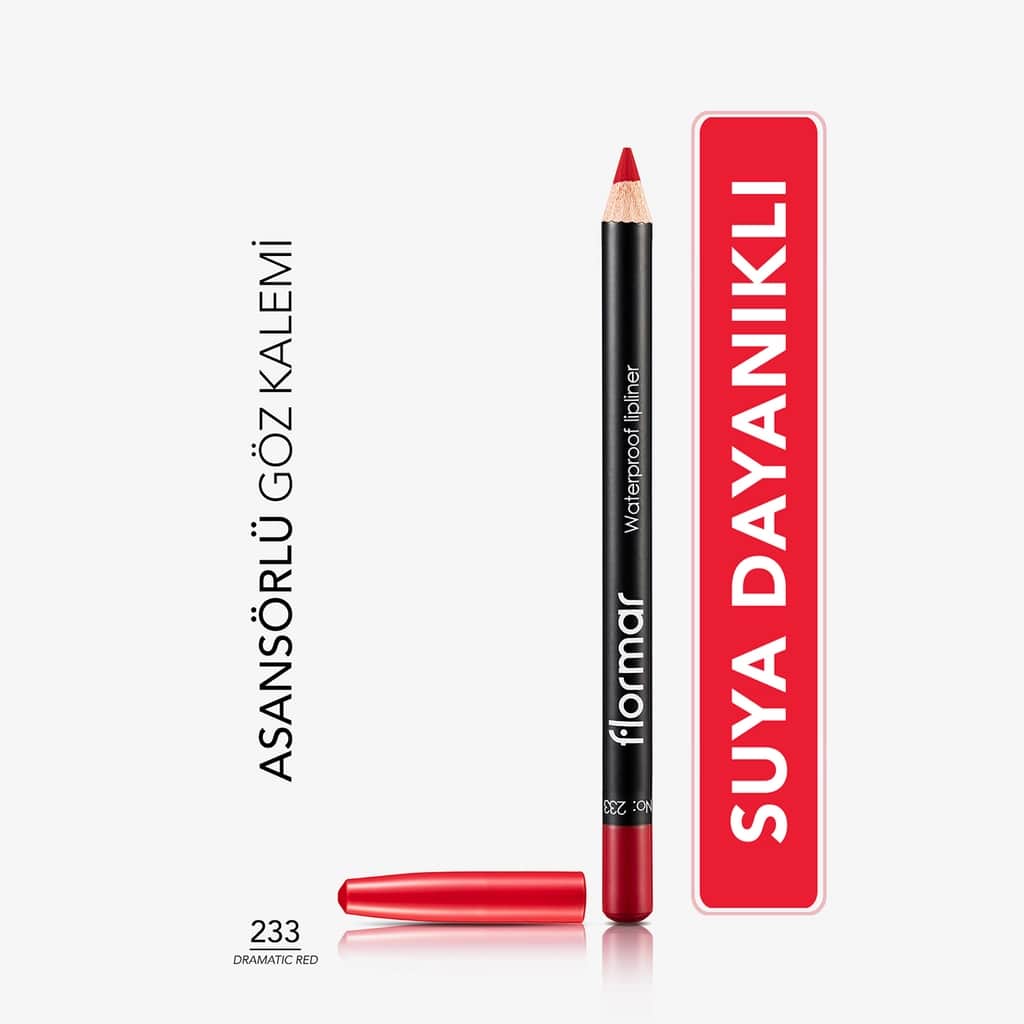 Flormar Waterproof And Intensely Pigmented Matte Lip Pencil 233 Dramatic Red - 1
