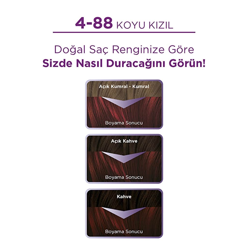 Palette Eye-catching Colors Hair Dye 4-88 dark Red - 3