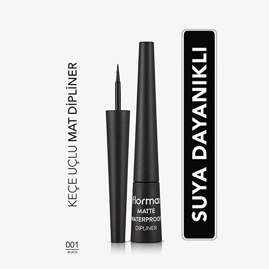 Flormar Matte Waterproof Intense Pigmented And Matte Finish Dipliner 001 black - 1