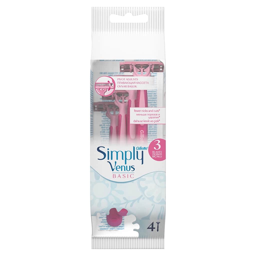 Gillette Simply Venus3 basic Women's Disposable Razor 4-pack - 1