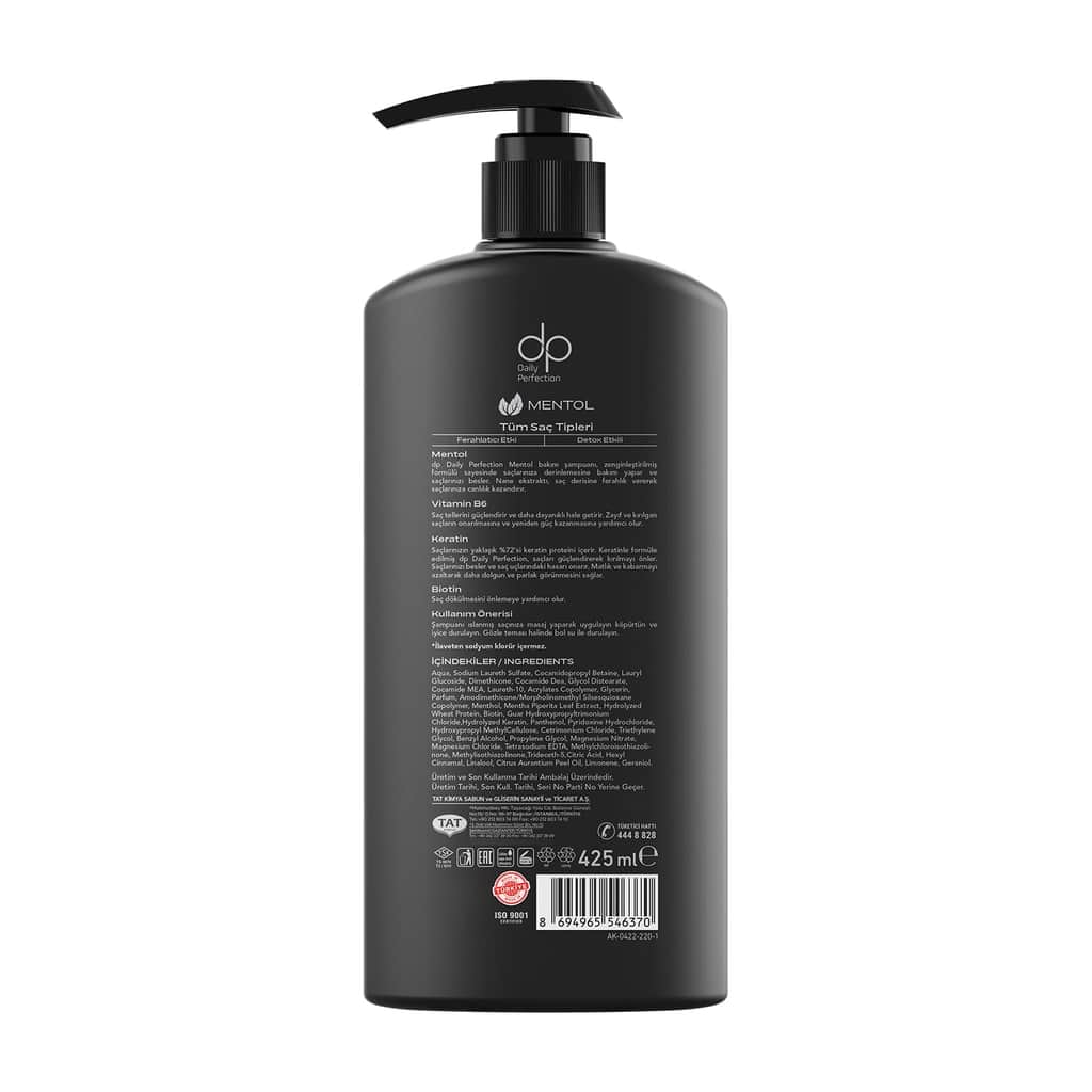 Dp Daily Perfection Menthol Shampoo 425ml - Salt-Free, Keratin, Biotin - 3