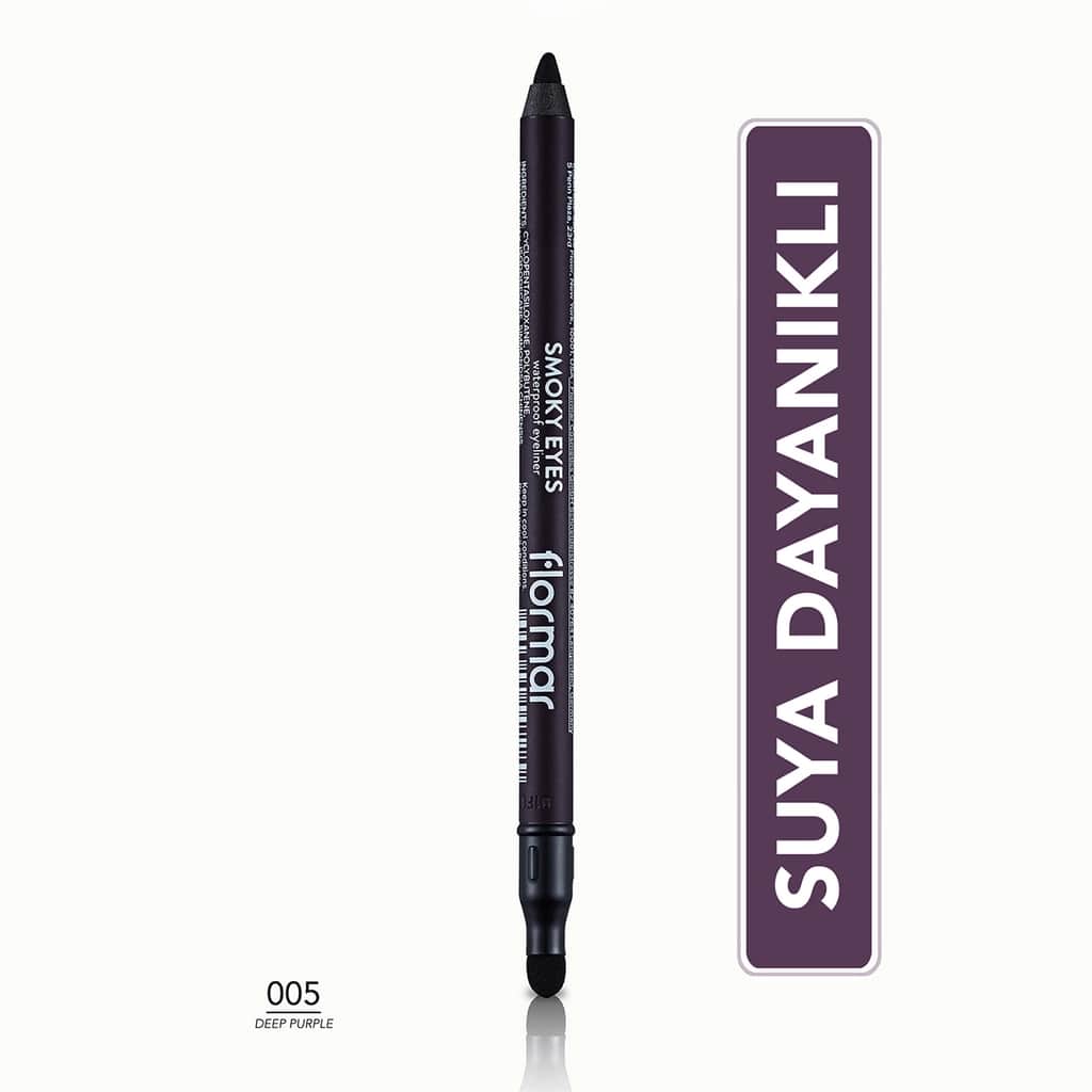 Flormar Smoky Eyes Waterproof Matte Eyeliner 005 deep Purple - 1