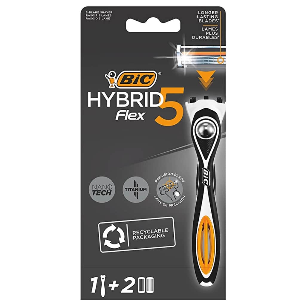 Bic Flex5 hybrid 5 blade 1 handle + 2 cartridge Razor - 1