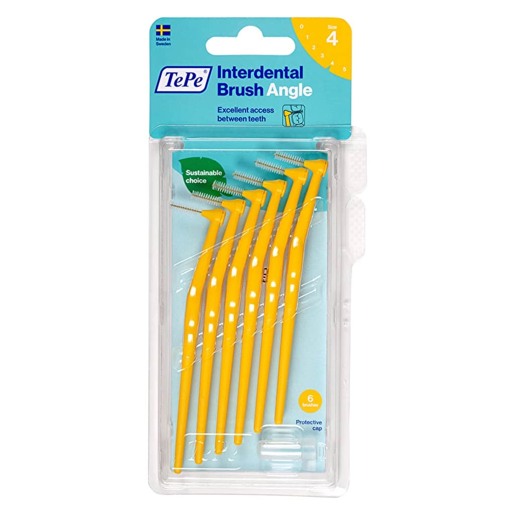Tepe Angle Handled Interdental Brush 0.7 mm Yellow 6-pack - 1
