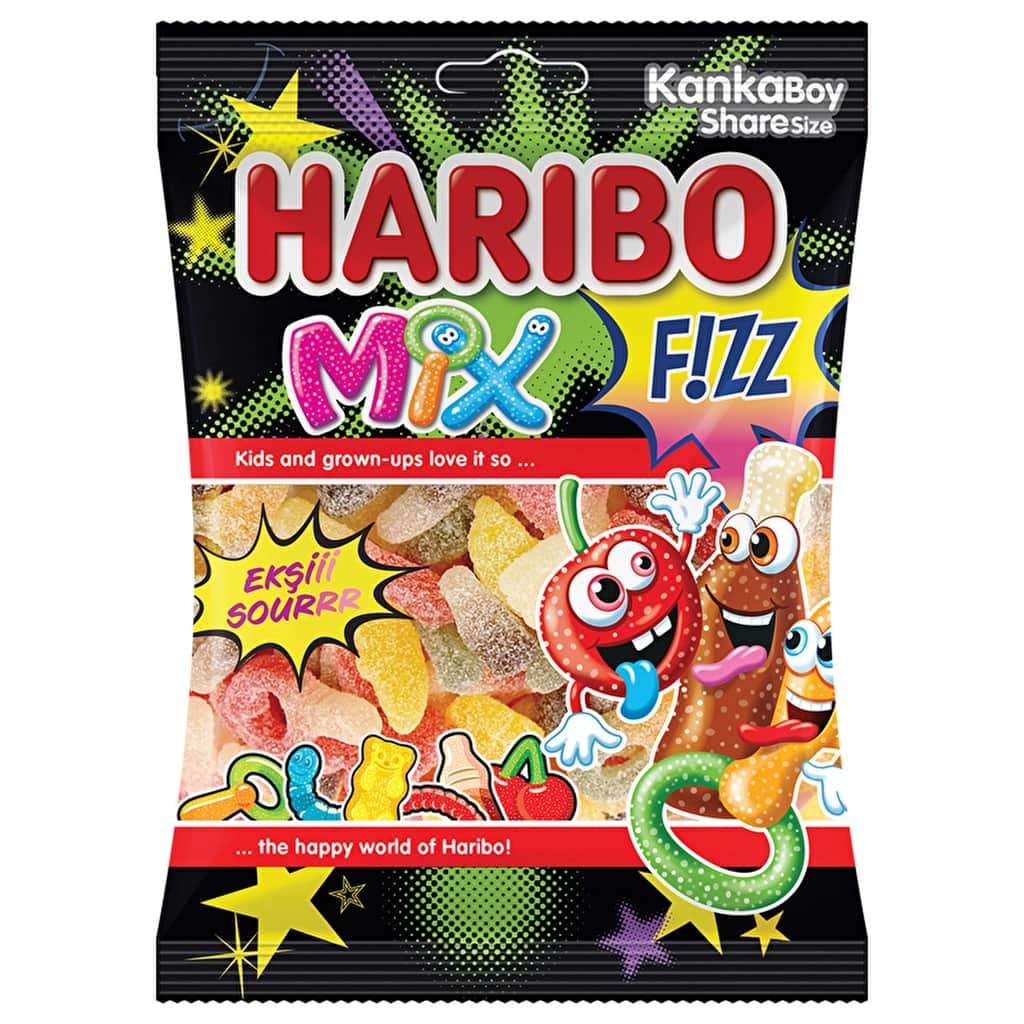 Haribo Fizz Mix Fruit Flavored Mixed Soft Candy 70 gr - 1