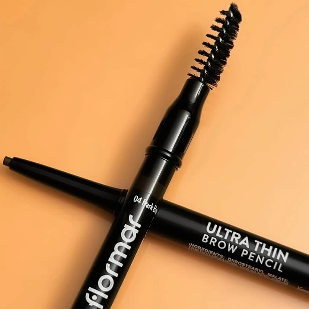 Flormar Ultra Thin Fine Tip And Bristle Brush Eyebrow Pencil 004 dark Brown - 6
