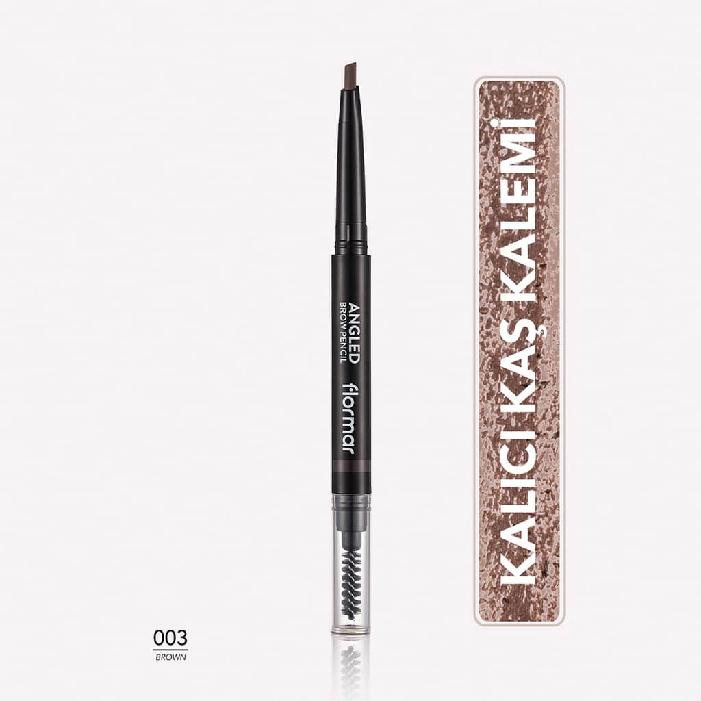 Flormar Angled Eyebrow Pencil With Angled Tip And Bristle Brush 003 brown - 1