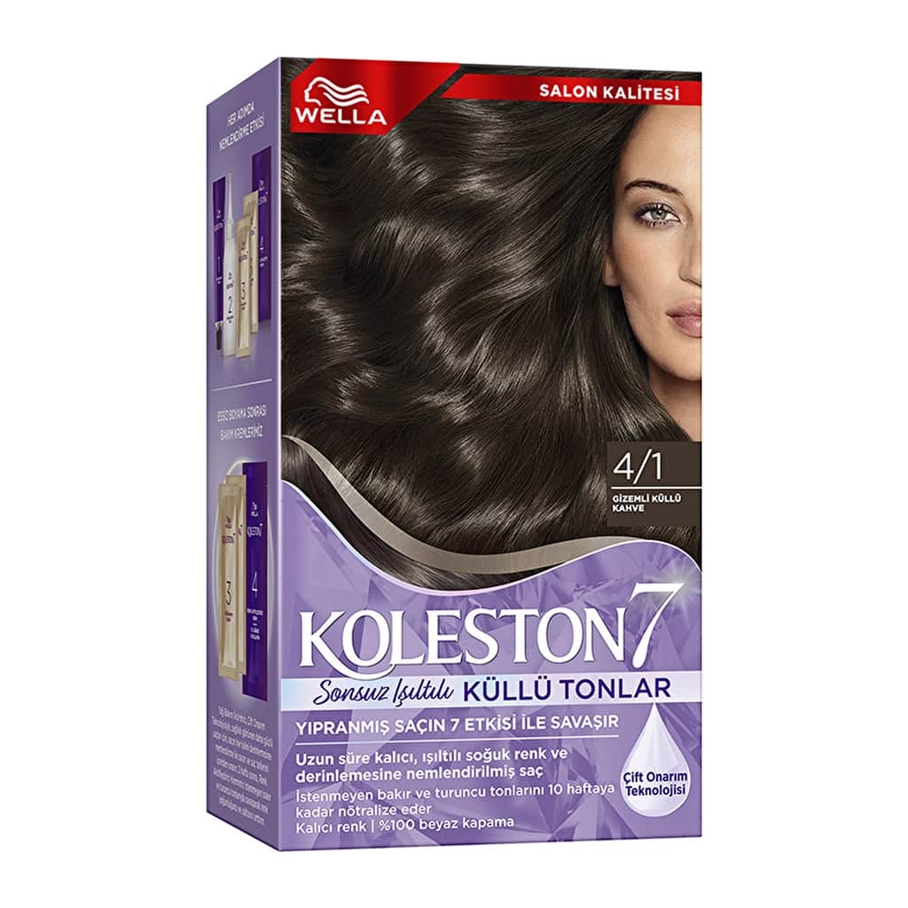 Wella Koleston 7 kit Infinite Luminous Ash Shades 4/1 mysterious Ash Brown - 2