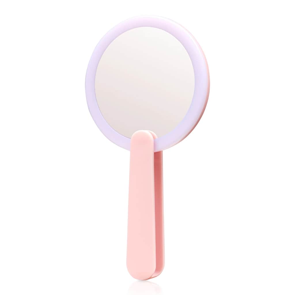 Eklips LED Mini Makeup Mirror - Portable Pink Compact Light - 2