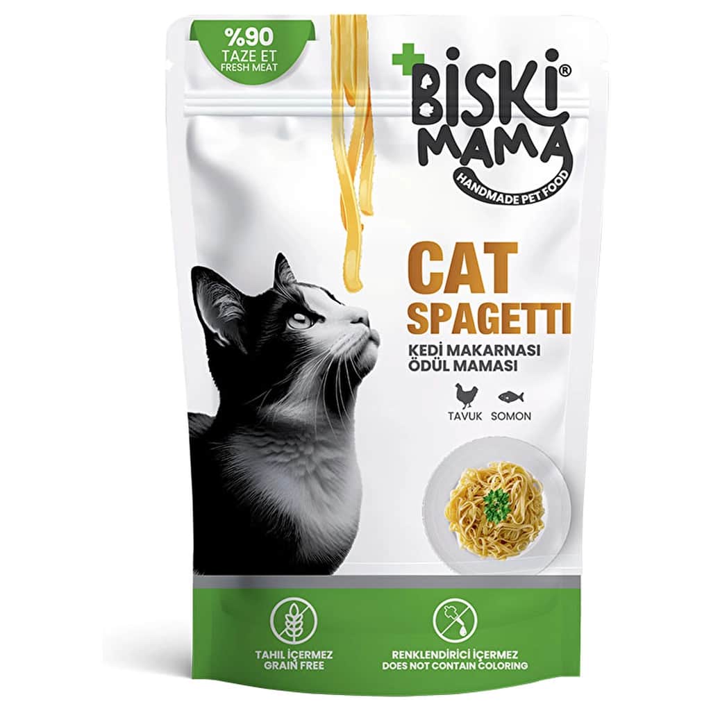 Biskimama Grain-Free Chicken & Salmon Cat Pasta Treats 30g - 1