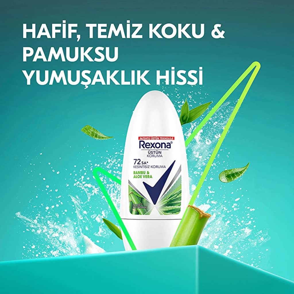 Rexona Bamboo & Aloe Vera Roll-On Deodorant 50ml - 72H Protection - 4