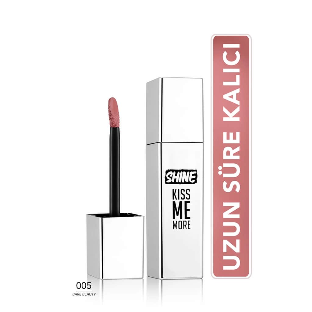Flormar Shine Kiss Me More Long-lasting & Shiny Finish Liquid Lipstick 005 bare Beauty - 1