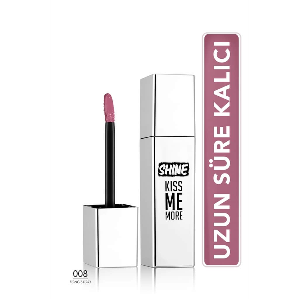 Flormar Shine Kiss Me More Long Lasting & Shiny Finish Liquid Lipstick 008 long Story - 1