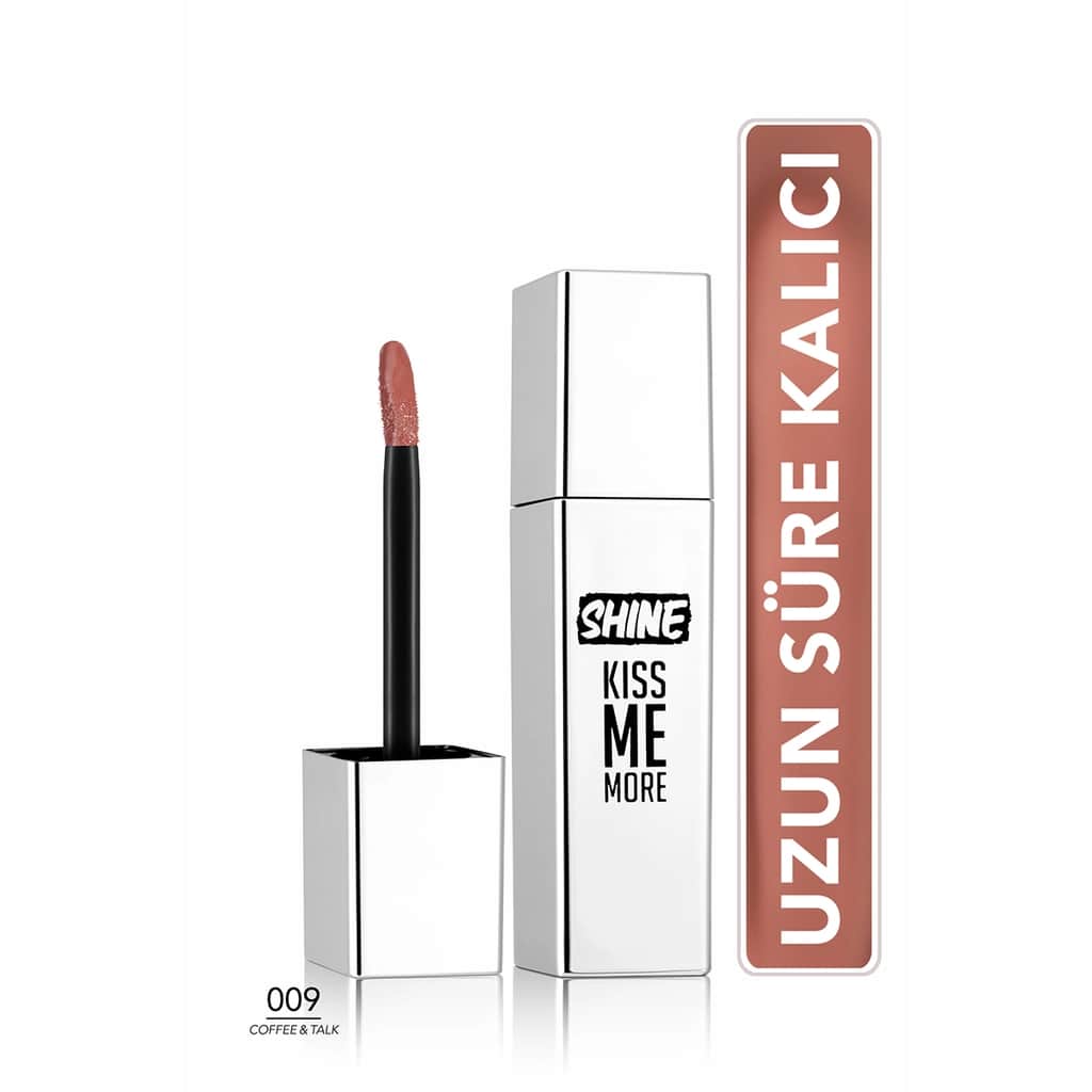 Flormar Shine Kiss Me More Long Lasting & Shiny Finish Liquid Lipstick 009 coffe & Talk - 1