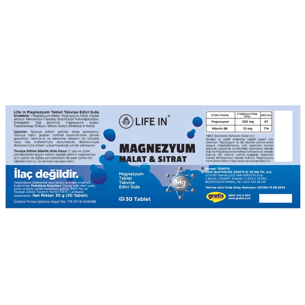 Life In Magnesium Containing Supplementary Food 30 tablets - 2