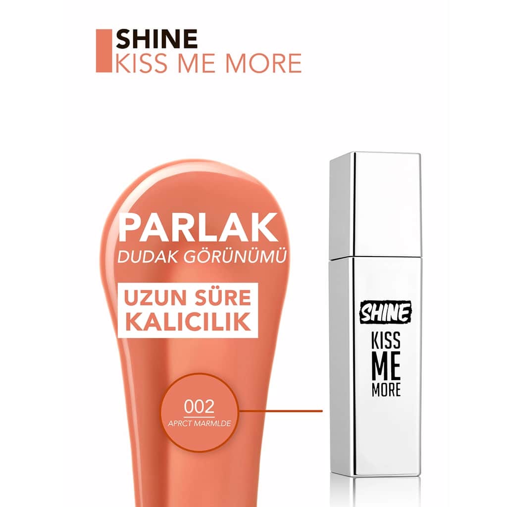 Flormar Shine Kiss Me More Long Lasting & Shiny Finish Liquid Lipstick 002 aprct Marmlde - 5