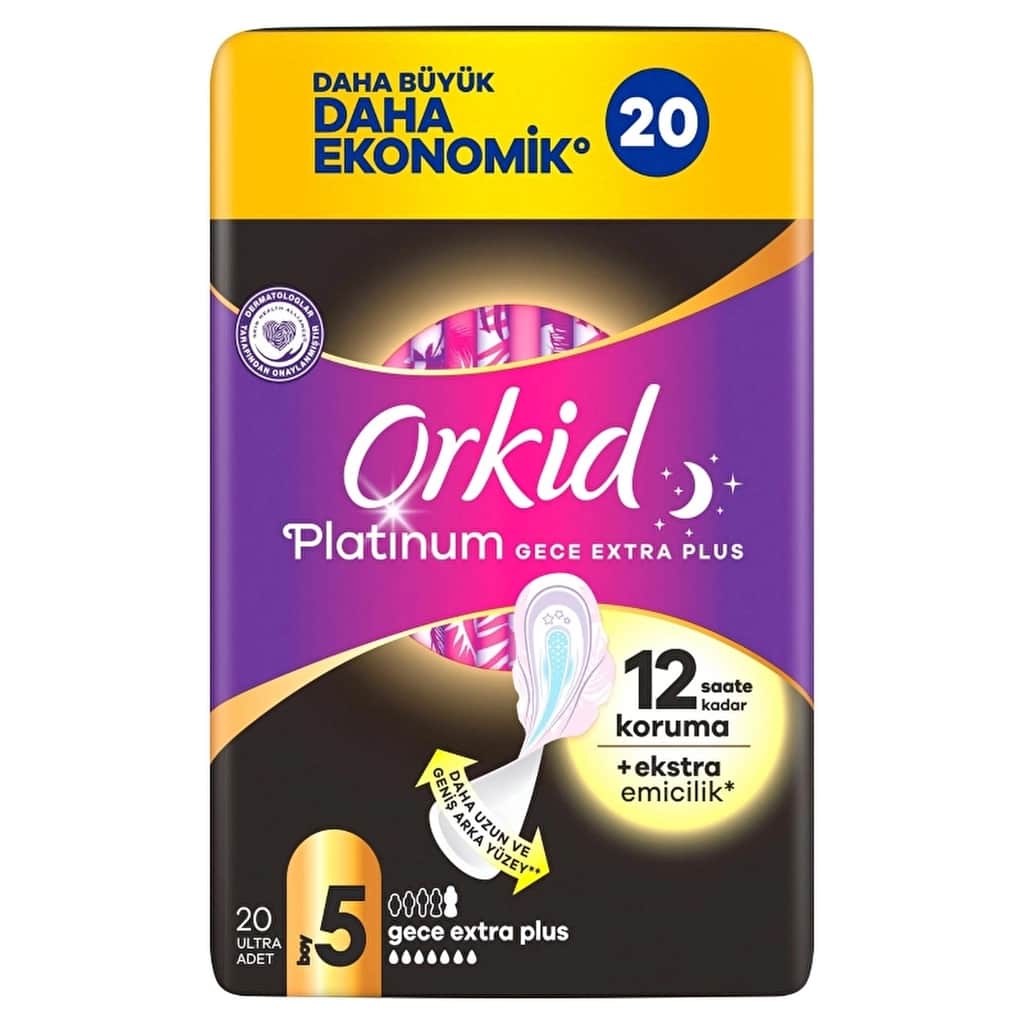 Orkid Platinum Night Extra Plus (size 5) 20 pcs Sanitary Pads - 2